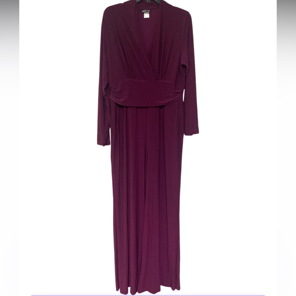 VENUS Long Sleeve Plum Purple NYE Romper One Piece Fancy Dressy - Size L